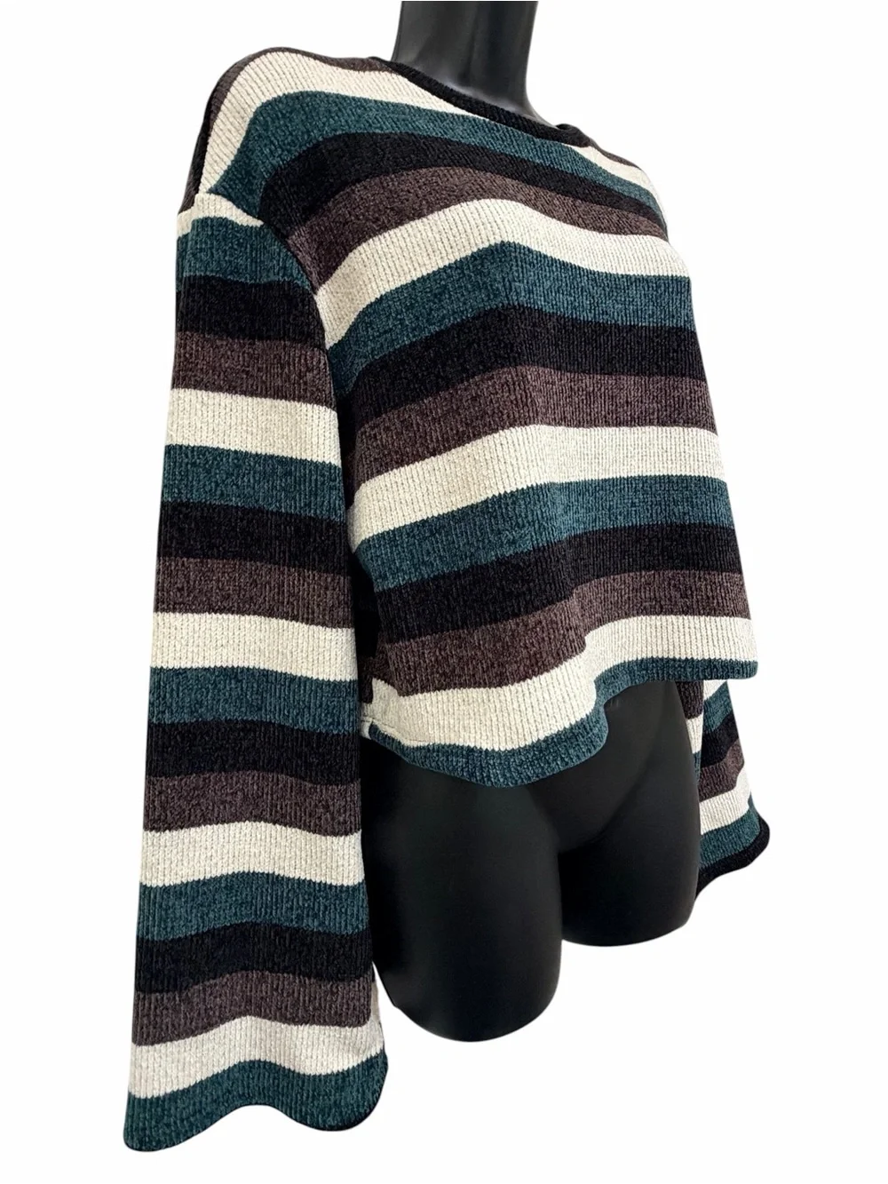 Urban Renewal Urban Outfitters Striped Chenille Bell Sleeve Sweater M
